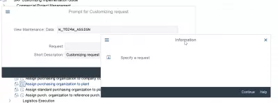 Kako ustvariti zahtevo po prilagoditvi v SAP-ju : Vprašaj za napako pri prilagajanju navedite zahtevo