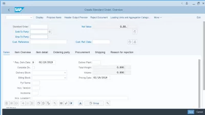 How to create sales order in SAP S/4 HANA : Sold-to party and ship-to party fields in VA01