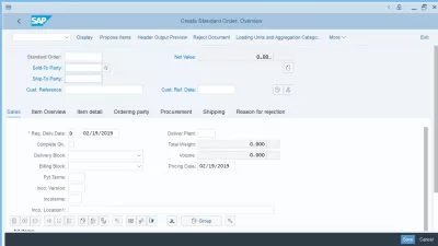 So legen Sie einen Kundenauftrag in SAP S/4 HANA an : Felder für Auftraggeber und Warenempfänger in VA01