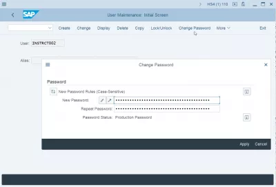 Hur Återställer Du Och Ändrar SAP-Lösenordet? : Changing SAP password in SAP password change Tcode SU01 - Användarunderhåll