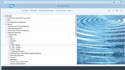 Comment Utiliser SAP GUI? : Écran SAP GUI Easy Access