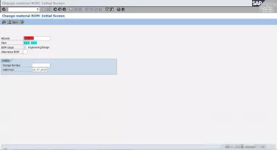 כיצד לשנות את BOM ב SAP : כיצד לשנות את BOM ב SAP