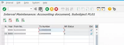 Number range is missing for the year : Interval maintenance entered in transaction FBN1