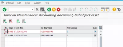 In company code, the number range is missing for the year : Interval maintenance interval number entered