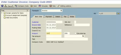 Preusmeritev množine računov v SAP : SAP kupec račun fakture FB70