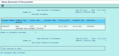 Invoice mass reversal in SAP : Mass reversal of documents results