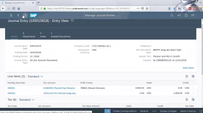 How to manage recurring journal entries in FIORI apps? : Displaying a journal entry in SAP Cloud