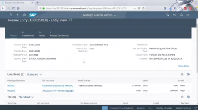 How to manage recurring journal entries in FIORI apps? : Journal entry details display