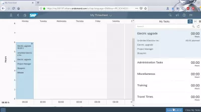 Manage my timesheet and event-based revenue recognition in SAP Cloud : Time entered in manage my FIORI timesheet app