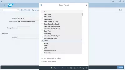 SAP: O material não existe ou não está ativado M3305 : Selecionar vistas para extensão de material