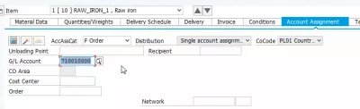 ME21N ustvari naročilo za nakup v SAP : Tabulatorji postavk za ustvarjanje naročil SAP
