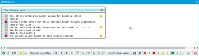 ME21N create purchase order in SAP : SAP purchase order creation errors