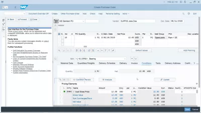 ME21N skep bestelling in SAP : Koop bestelling in ME21-transaksie