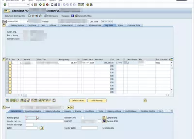 Non è possibile determinare alcun componente SAP : Nessun componente della distinta base in un'esplosione di PO BOM