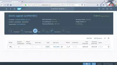 How to plan a customer project in SAP Cloud? : Customer project planned in SAP Cloud