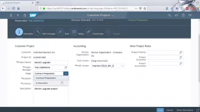 How to plan a customer project in SAP Cloud? : Project stage selection