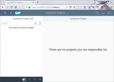 Cum să planificați un proiect pentru clienți în SAP Cloud? : Nu a fost creat încă niciun proiect de client