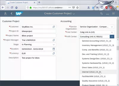 How to plan a customer project in SAP Cloud? : Creating a customer project