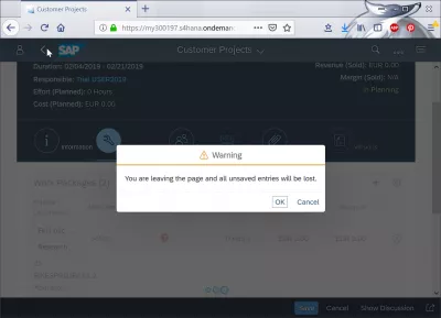 Como planejar um projeto de cliente no SAP Cloud? : Salvando um novo pacote de trabalho