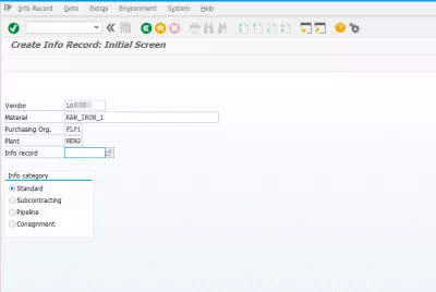 Nakup informacijski zapis v SAP MM S4HANA : ME11 Ustvarite začetni zaslon z informacijskim zapisom