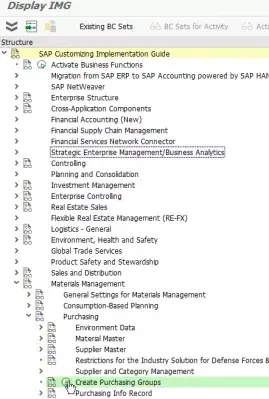 Grupo de compras no SAP : Criar grupos de compras no SPRO