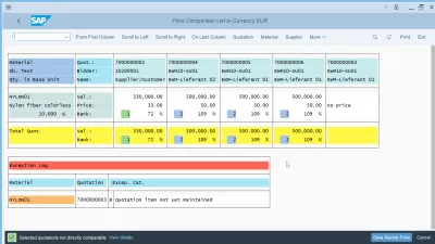 כיצד לבצע השוואת מחיר הצעת מחיר ב- SAP? : השוואת מחיר הצעת מחיר