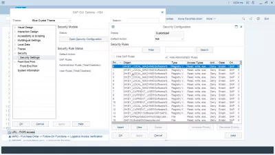 Remove SAP GUI Security Notifications : Fig 3 : SAP GUI Security Settings Options, unchecked hide SAP rules