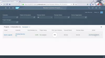 Hvordan gjennomgå kundeprosjekter i SAP Cloud og FIORI-appen? : Liste over kundeprosjekter
