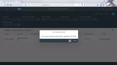 Hvordan gjennomgå kundeprosjekter i SAP Cloud og FIORI-appen? : Stiller inn prognosemåned