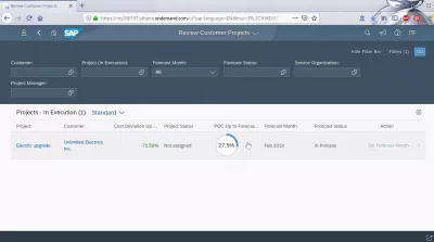 Hvordan gjennomgå kundeprosjekter i SAP Cloud og FIORI-appen? : Prognose opprettet