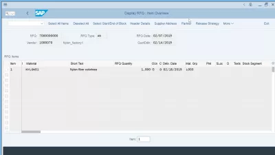 Request for quotation: Create easily an RFQ in SAP using ME41 : RFQ created in SAP