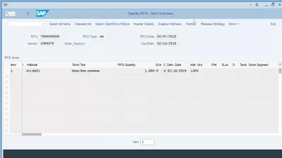 ขอใบเสนอราคา: สร้าง RFQ ได้อย่างง่ายดายใน SAP โดยใช้ ME41 : RFQ สร้างขึ้นใน SAP