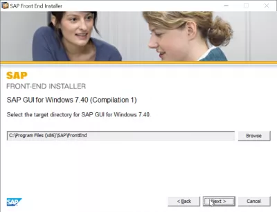 Etapes d'installation de l'interface graphique SAP 740 : Sélection du dossier d'installation SAP
