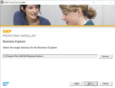 Etapes d'installation de l'interface graphique SAP 740 : Sélection du dossier d'installation de SAP Business Explorer