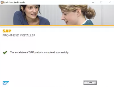Etapes d'installation de l'interface graphique SAP 740 : Installation du programme d'installation SAP Front-end terminée
