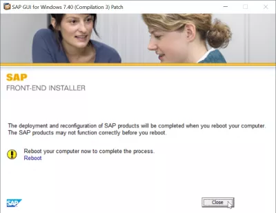 SAP GUI installation steps 740 : SAP GUI installer patch request for computer reboot