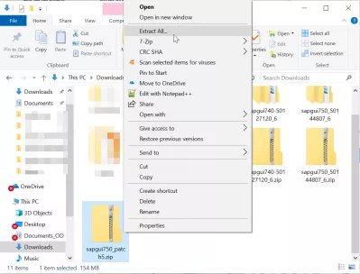 Installationsschritte Für SAP GUI [Version 750] : SAP 750-Patchdatei auf dem Computer extrahieren