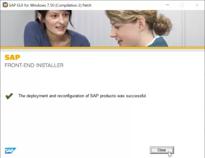 SAP GUI संस्थापन चरण [संस्करण Steps५०] : SAP GUI इंस्टॉलर पैच इंस्टॉलेशन पूरा हुआ