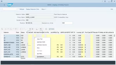 SAP How To Export To Excel Spreadsheet? : SAP export spreadsheet change default format: right click on a report, select spreadsheet option to change default export format
