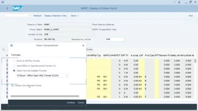 SAP- Ն Ինչպես Արտահանել Excel Աղյուսակ: : SAP արտահանման աղյուսակը փոխում է լռելյայն ձևաչափը. Փոխել արտահանման լռելյայն ձևաչափը `աջ սեղմելով զեկույցին և ընտրեք աղյուսակի ընտրացանկը