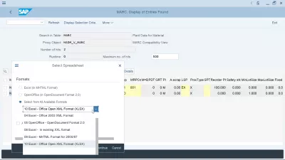 ¿Cómo SAP Exportar A Hoja De Cálculo Excel? : Opción de exportación de datos SAP a Excel
