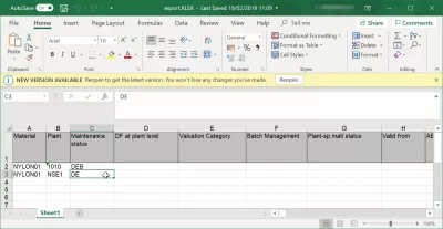 SAP- Ն Ինչպես Արտահանել Excel Աղյուսակ: : Excel- ում ցուցադրվող SAP- ից արտահանվող աղյուսակային տվյալները