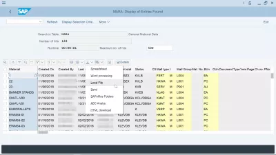 एसएपी एक्सेल स्प्रेडशीट को कैसे निर्यात करें? : SAP टेबल से विशाल डेटा कैसे डाउनलोड करें? Select local file export