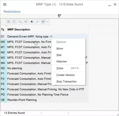 SAP MM Interviewfragen - und ihre Antworten : Dispositionsarten in SAP, ein Beispiel für eine mögliche SAP MM-Interviewfrage