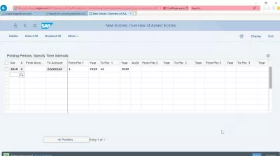 จะเปิดงวดการผ่านรายการใน FIORI ด้วยธุรกรรม SAP OB52 ได้อย่างไร : ข้อมูลถูกบันทึกข้อความข้อมูล