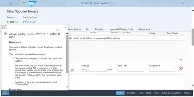 How to open posting period in FIORI with SAP OB52 transaction? : Allowed posting periods error message