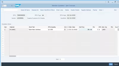 ME47 Tworzenie oferty SAP do zakupu w łatwych krokach : Tworzenie oferty w transakcji SAP ME47
