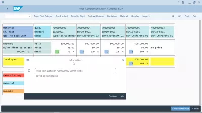 ME47 SAP quotation creation for purchasing in easy steps : Price comparison list