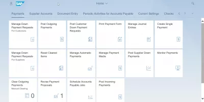 List of SAP S4 HANA FIORI應用程序 : Payment SAP S4 HANA FIORI應用程序