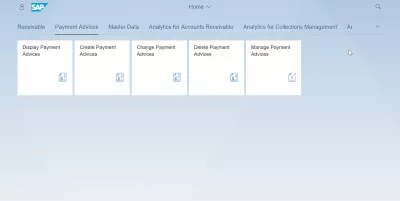 List of Aplikacje SAP S4 HANA FIORI : Informacje dotyczące płatności Aplikacje SAP S4 HANA FIORI